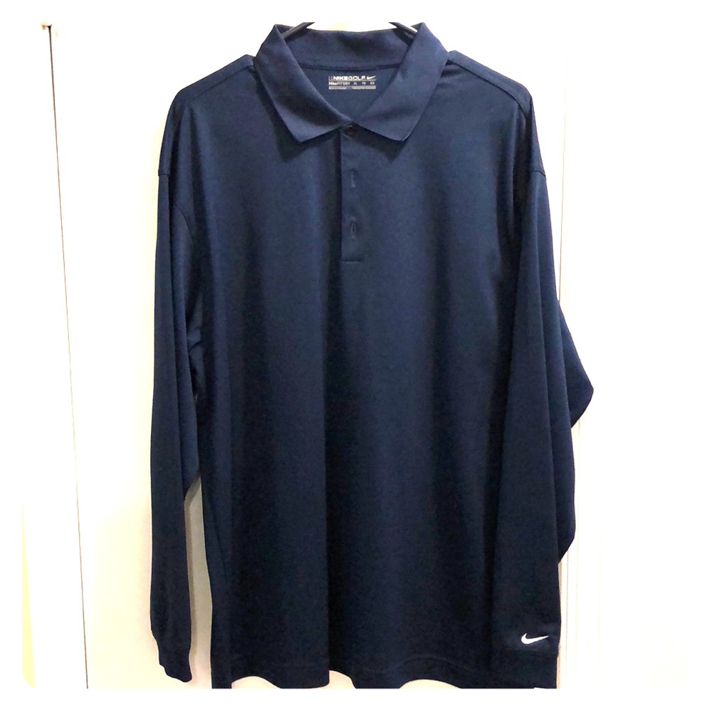 Nike XL navy blue long sleeve golf shirt